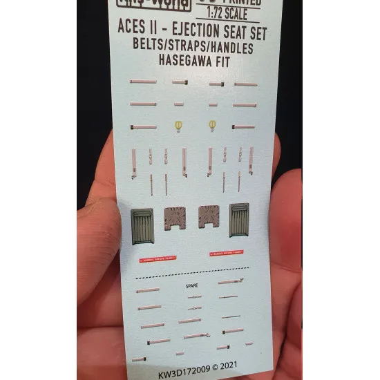 Kits World Kw3d172009 1/72 3d Decal Aces Ii Ejection Seat Belts/Straps/Handles Hasegawa