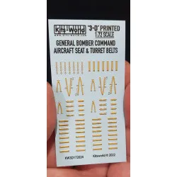 Kits World Kw3d172024 1/72 3d Decal Seat Belts Command Bombers Cockpit And Turrets