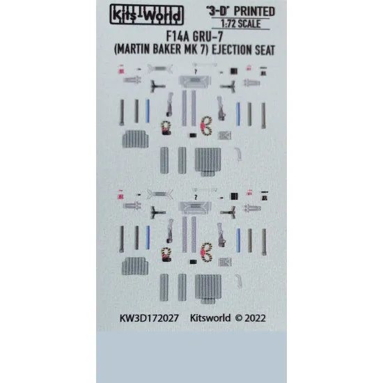 Kits World Kw3d172027 1/72 3d Decal Seat Belt F-14a Gru-7 Martin Baker Mk7