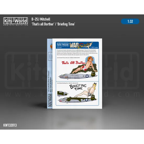 Kits World Kw132013 1/32 Decal For N/A B-25j Mitchell Thats All Brother/Briefing Time