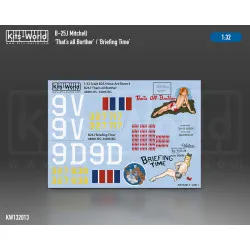 Kits World Kw132013 1/32 Decal For N/A B-25j Mitchell Thats All Brother/Briefing Time
