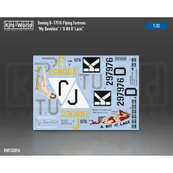 Kits World Kw132016 1/32 Decal For Boeing Flying Fortress B17f/G My Devotion