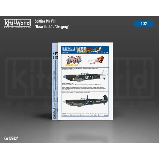 Kits World Kw132034 1/32 Decal For Spitfire Mk.viii Hava Go Jo/Avagrog
