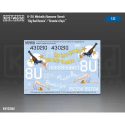 Kits World Kw132060 1/32 Decal For North American B-25j Mitchel