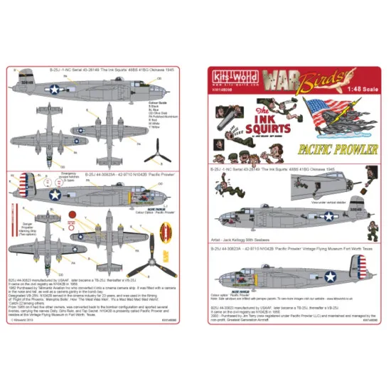 Kits World Kw148098 1/48 Decal For B-25j Mitchell Accessories Kit Kits World Kw148098 1/48 Decal For B-25j Mitchell Accessories Kit
