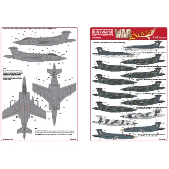 Kits World Kw148184 1/48 Decal For Blackburn Buccaneers S Mk 2 Mk2a Mk2b
