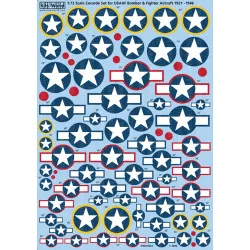 Kits World Kw172021 1/72 Decal For Usaaf Cocarde/Star And Bars Set