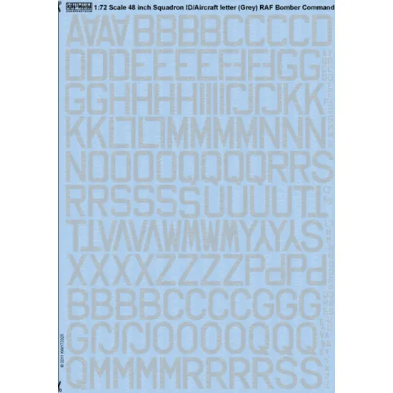 Kits World Kw172025 1/72 Decal For 48 Code Letters Medium Sea Grey
