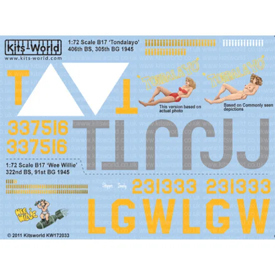 Kits World Kw172033 1/72 Decal For B24d Liberator Cbi Europe Accessories Kit