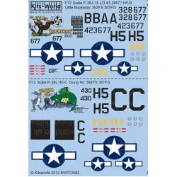 Kits World Kw172082 1/72 Decal For Lightning P-38j/L P-38j-15-lo
