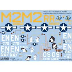 Kits World Kw172096 1/72 Decal For Douglas Dakota C-47/Dc-3 D-day Doll Spookys