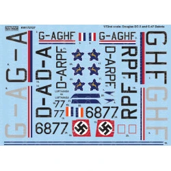 Kits World Kw172127 1/72 Decal For Douglas Dakota C-47 - Dc-3 Accessories Kit