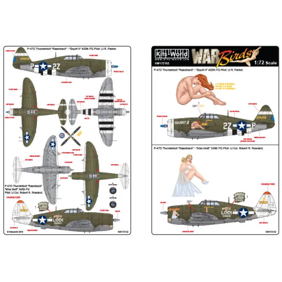 Kits World Kw172132 1/72 Decal For P-47d Thunderbolt Razorback Accessories Kit