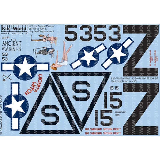 Kits World Kw172222 1/72 Decal For Boeing B-29 Superfortress Accessories Kit