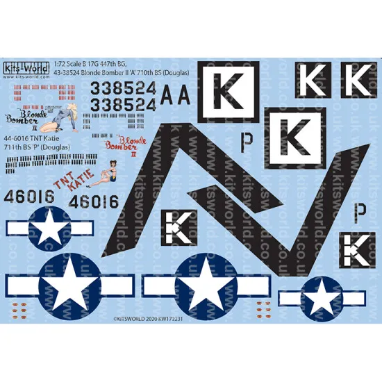 Kits World Kw172231 1/72 Decal For Boeing B-17g Flying Fortress Accessories Kit