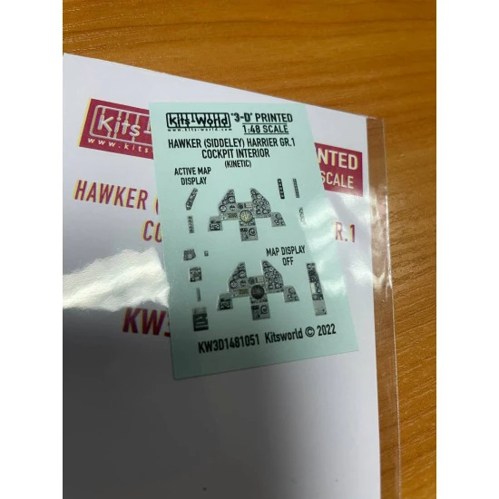 Kits World Kw3d1481051 1/48 3d Decal Instrument Panel Hawker Harrier Gr1 Cockpit Interior For Kinetic
