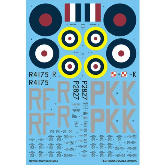 Techmod 24018 1/24 Decal For Hurricane Mk Ic Aircraft Wwii Accessories Kit