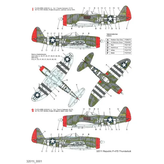 Techmod 32011 1/32 Decal For Republic P-47d Thunderbolt Accessories Kit