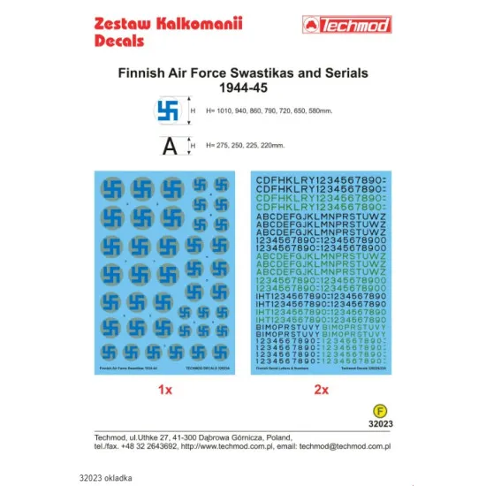 Techmod 32023 1/32 Decal Finnish Insignia 1944-45 Ww Ii Accessories Kit