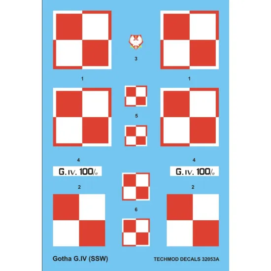 Techmod 32053 1/32 Decal For Gotha G Iv Accessories For Aircraft