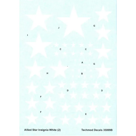 Techmod 35009 1/35 Decal For Allien Stars White Accessories For Model Kit