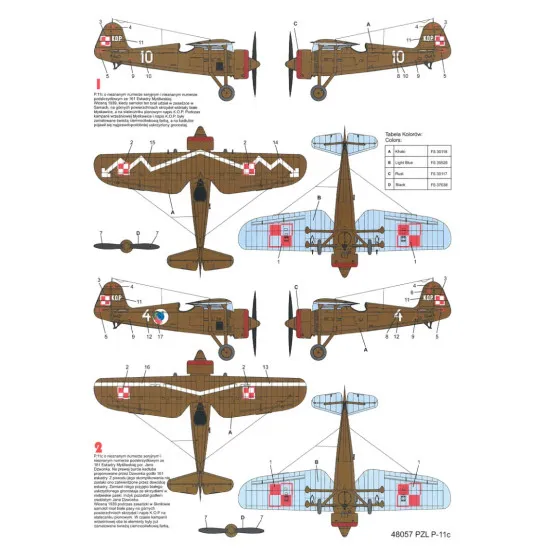 Techmod 48057 1/48 Decal For Pzl P-11c Accessories For Aircraft