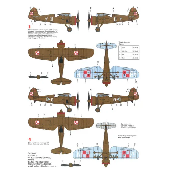 Techmod 48057 1/48 Decal For Pzl P-11c Accessories For Aircraft