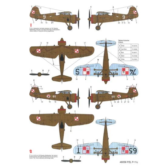 Techmod 48058 1/48 Decal For Pzl P-11c Accessories For Aircraft