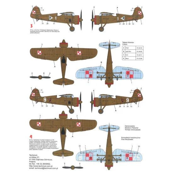 Techmod 48058 1/48 Decal For Pzl P-11c Accessories For Aircraft