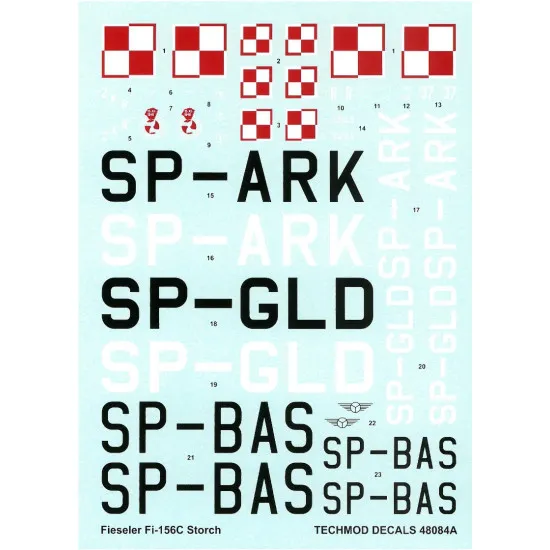 Techmod 48084 1/48 Decal For Fieseler Fi-156c Storch Accessories For Aircraft