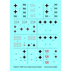 Techmod 48405 1/48 Decal For Pzkpfw Vi Tiger Early Accessories For Model Kit