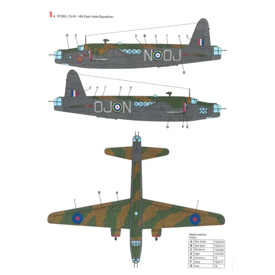 Techmod 48811 1/48 Decal For Wellington Mk Ic Accessories For Aircraft