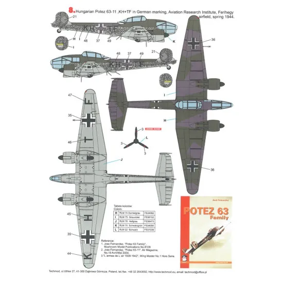 Techmod 48815 1/48 Decal For Potez 63-11 Accessories For Aircraft