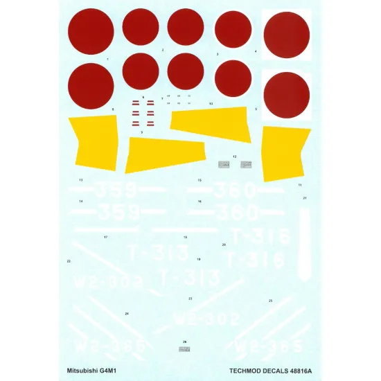 Techmod 48816 1/48 Decal For G4m1 Betty Accessories For Aircraft