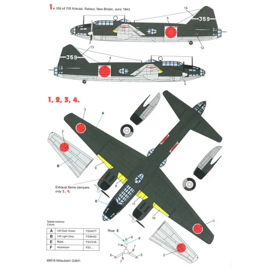 Techmod 48816 1/48 Decal For G4m1 Betty Accessories For Aircraft