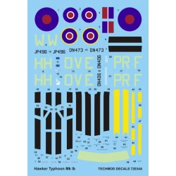 Techmod 72034 1/72 Decal For Hawker Typhoon Mk Ib Accessories For Aircraft