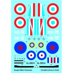 Techmod 72038 1/72 Decal For Vindicator Sb2-u Accessories For Aircraft