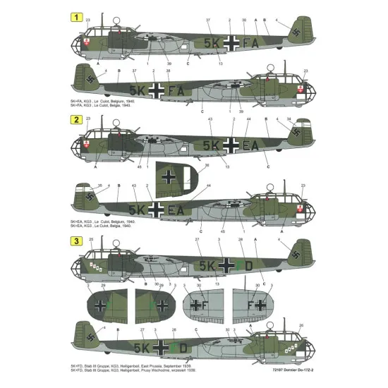 Techmod 72107 1/72 Decal For Dornier Do-17z-2 Accessories For Aircraft