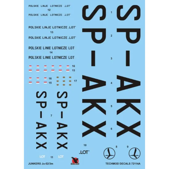 Techmod 72114 1/72 Decal For Junkers Ju-52 Pll Lot Accessories For Aircraft