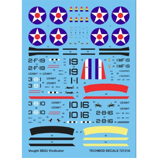 Techmod 72131 1/72 Decal For Vindicator Sb2-u Accessories For Aircraft