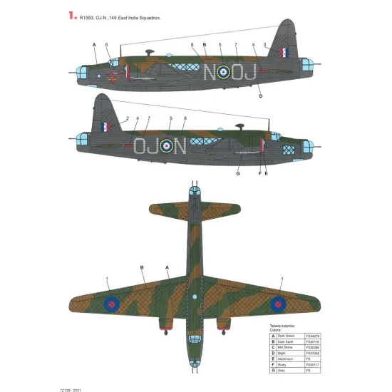 Techmod 72135 1/72 Decal For Wellington Mk Ic Accessories For Aircraft