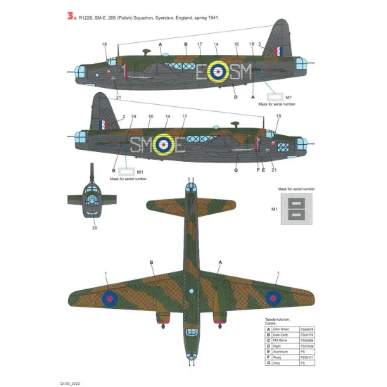 Techmod 72135 1/72 Decal For Wellington Mk Ic Accessories For Aircraft