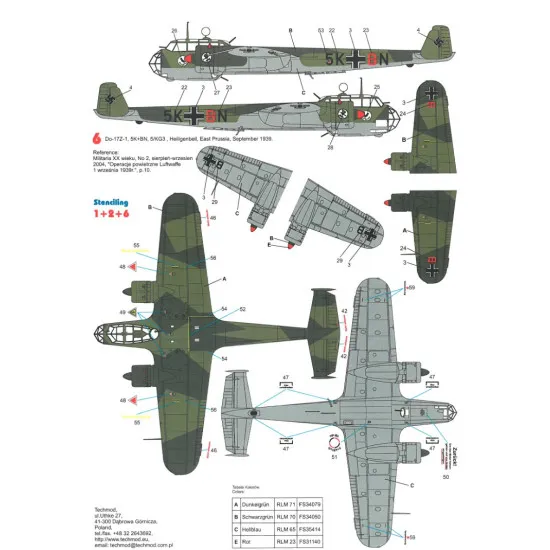 Techmod 72136 1/72 Decal For Dornier Do-17z Accessories For Aircraft