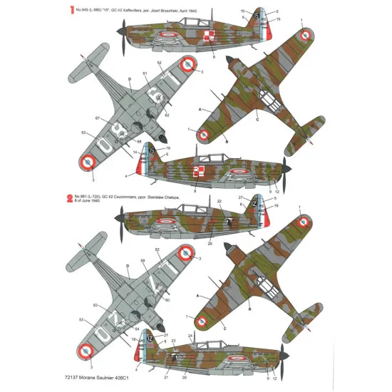 Techmod 72137 1/72 Decal For Morane Saulnier Ms 406c1 Accessories For Aircraft
