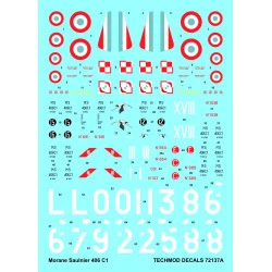 Techmod 72137 1/72 Decal For Morane Saulnier Ms 406c1 Accessories For Aircraft