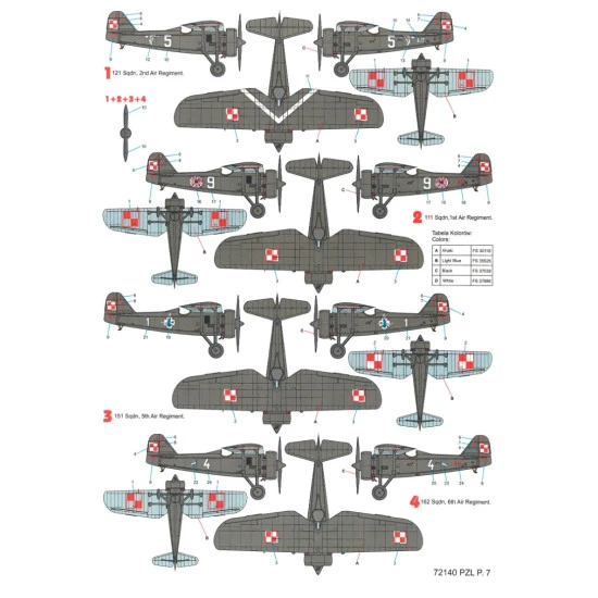 Techmod 72140 1/72 Decal For Pzl P-7 Accessories For Aircraft