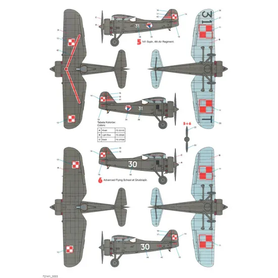 Techmod 72141 1/72 Decal For Pzl P-7 Accessories For Aircraft