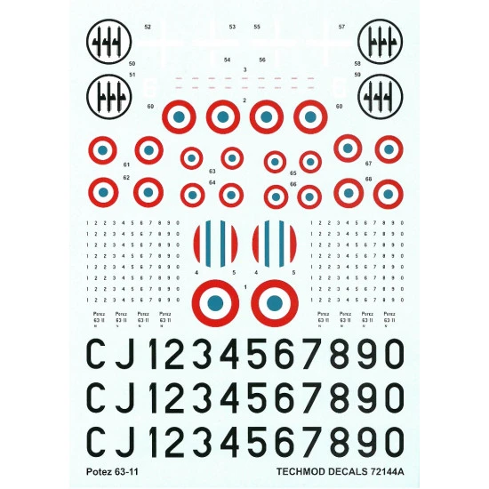 Techmod 72144 1/72 Decal For Potez 63-11 Accessories For Aircraft