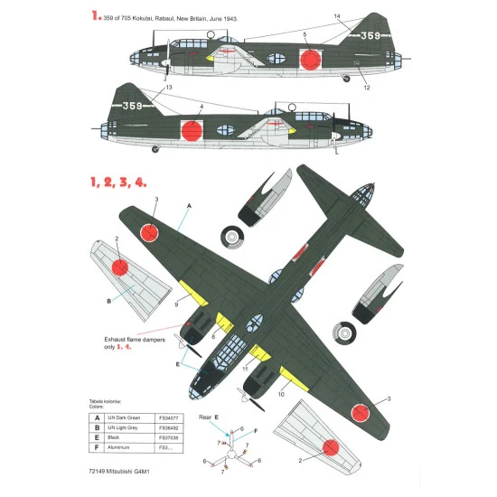 Techmod 72149 1/72 Decal For G4m1 Betty Accessories For Aircraft