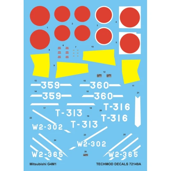 Techmod 72149 1/72 Decal For G4m1 Betty Accessories For Aircraft